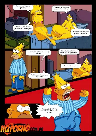 OS Simpsons – Sleepover At Grandpa’s House - Page 3